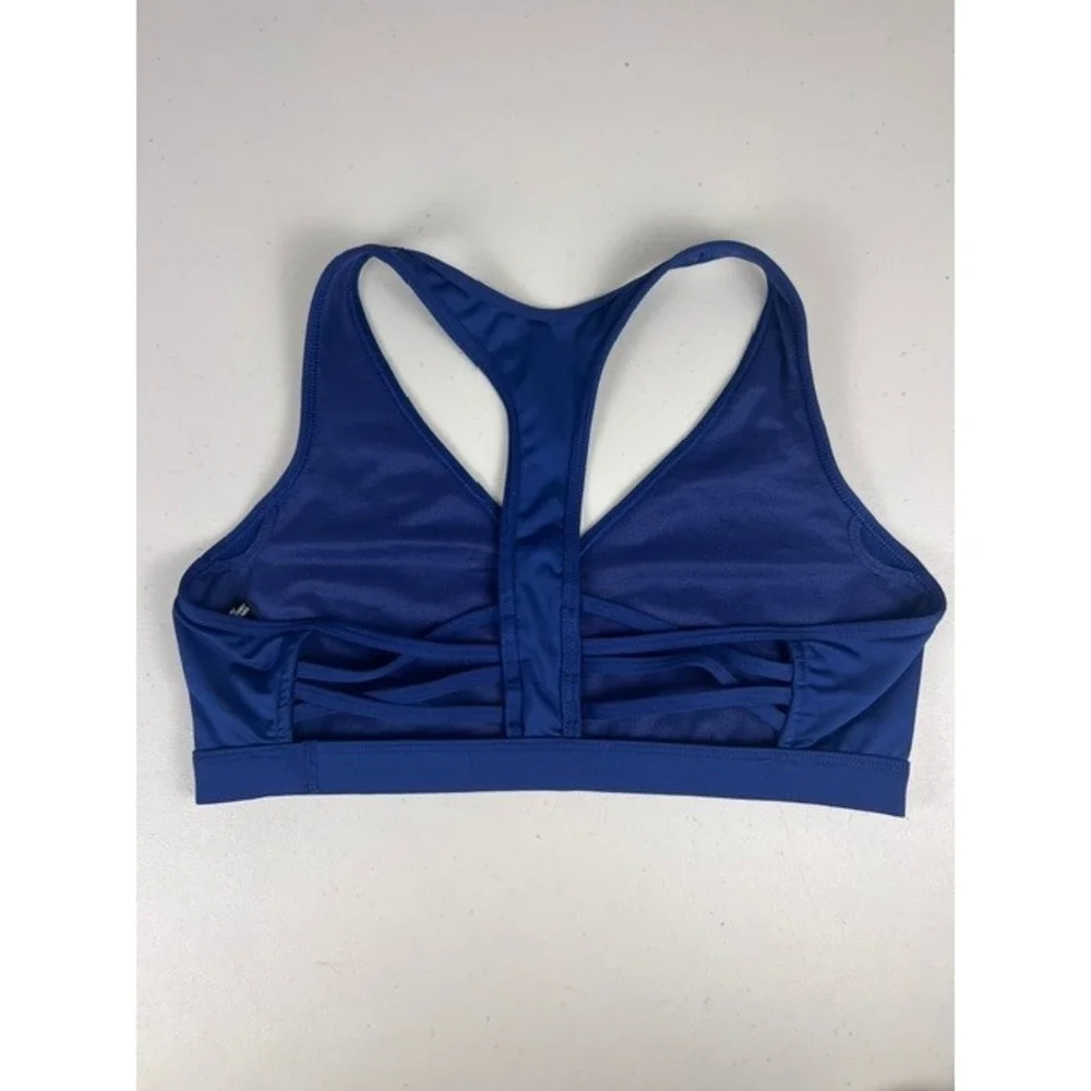 Victoria Sport Royal Blue Racerback Strappy Cage Back Sports Yoga Bra Large L